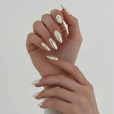 MirrorGlow Coated Sparkle Medium Almond Press On Nails