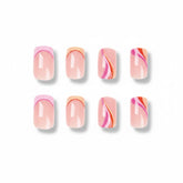 MonoBloom French Floral Short Square | Removable and Reusable | Free Tool Kit Included