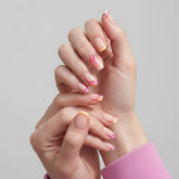 MonoBloom French Floral Salon Grade UV Gel Press On Nails