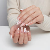 Sweet Pink Bow French Almond Instant Adhesive Press On Nails