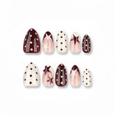 Polka Dot Minimalist Short Instant Adhesive Press On Nails